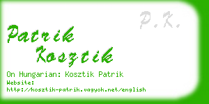 patrik kosztik business card